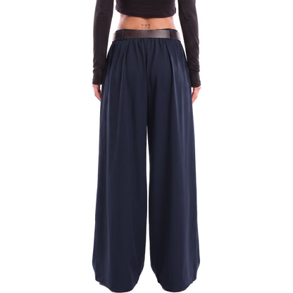 toocool pantaloni donna ampi palazzo con cintura toocool vi 3546 nero taglia unica