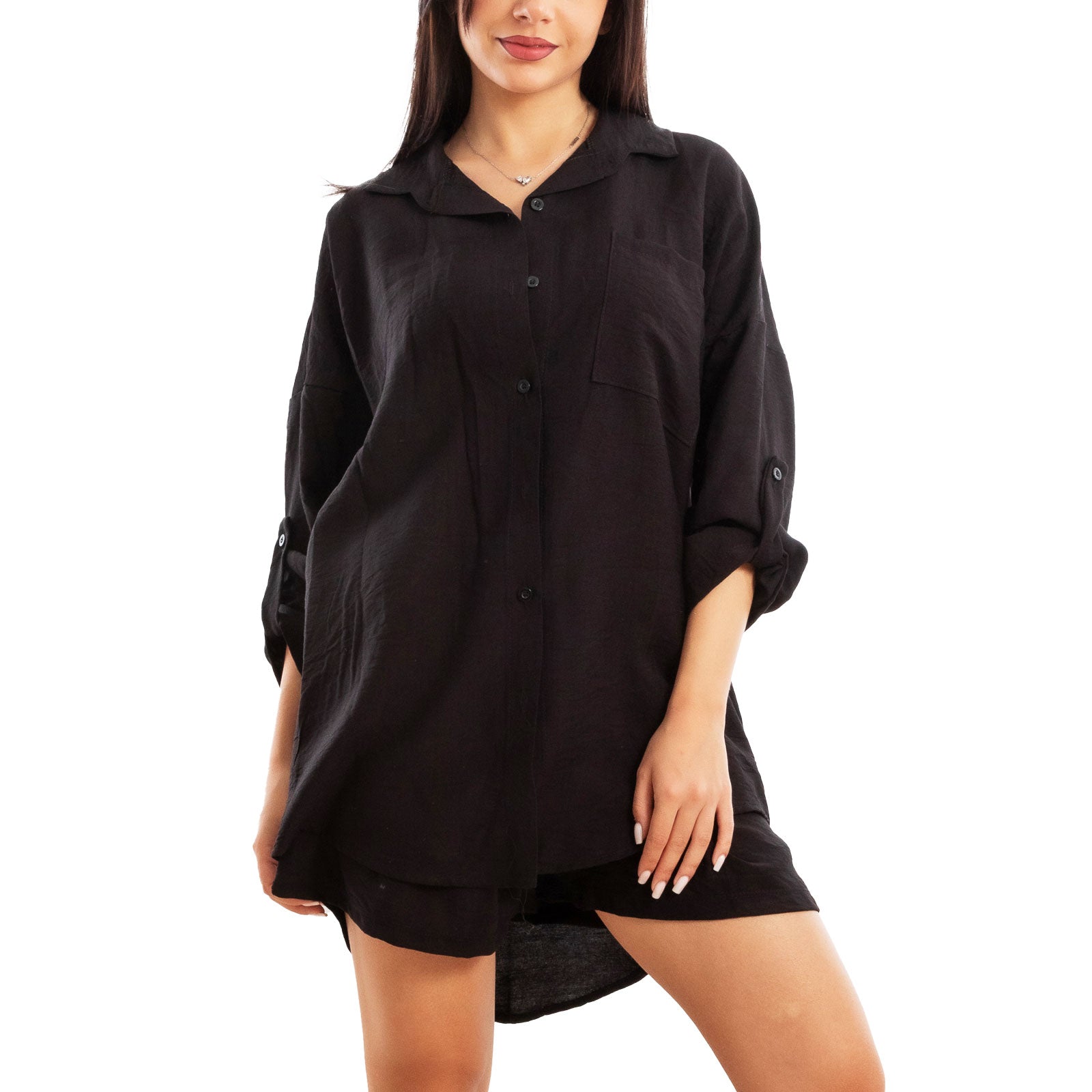 toocool completo due pezzi donna camicia pantaloncini vi 5546