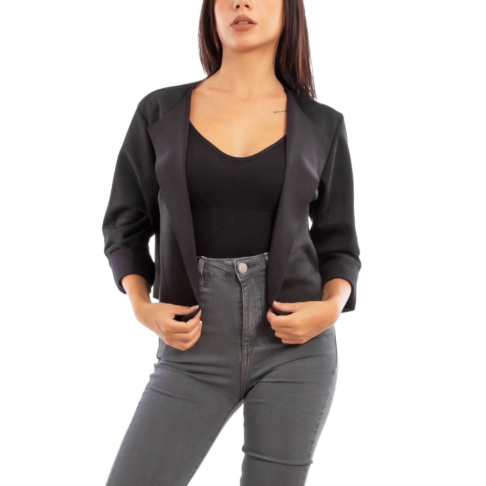 toocool giacca donna finta pelle scamosciata aperta 20868