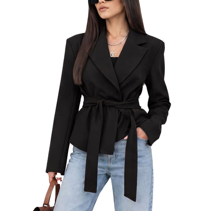 toocool giacca donna sfoderata elegante cintura coprispalle toocool vi 56210 nero taglia unica