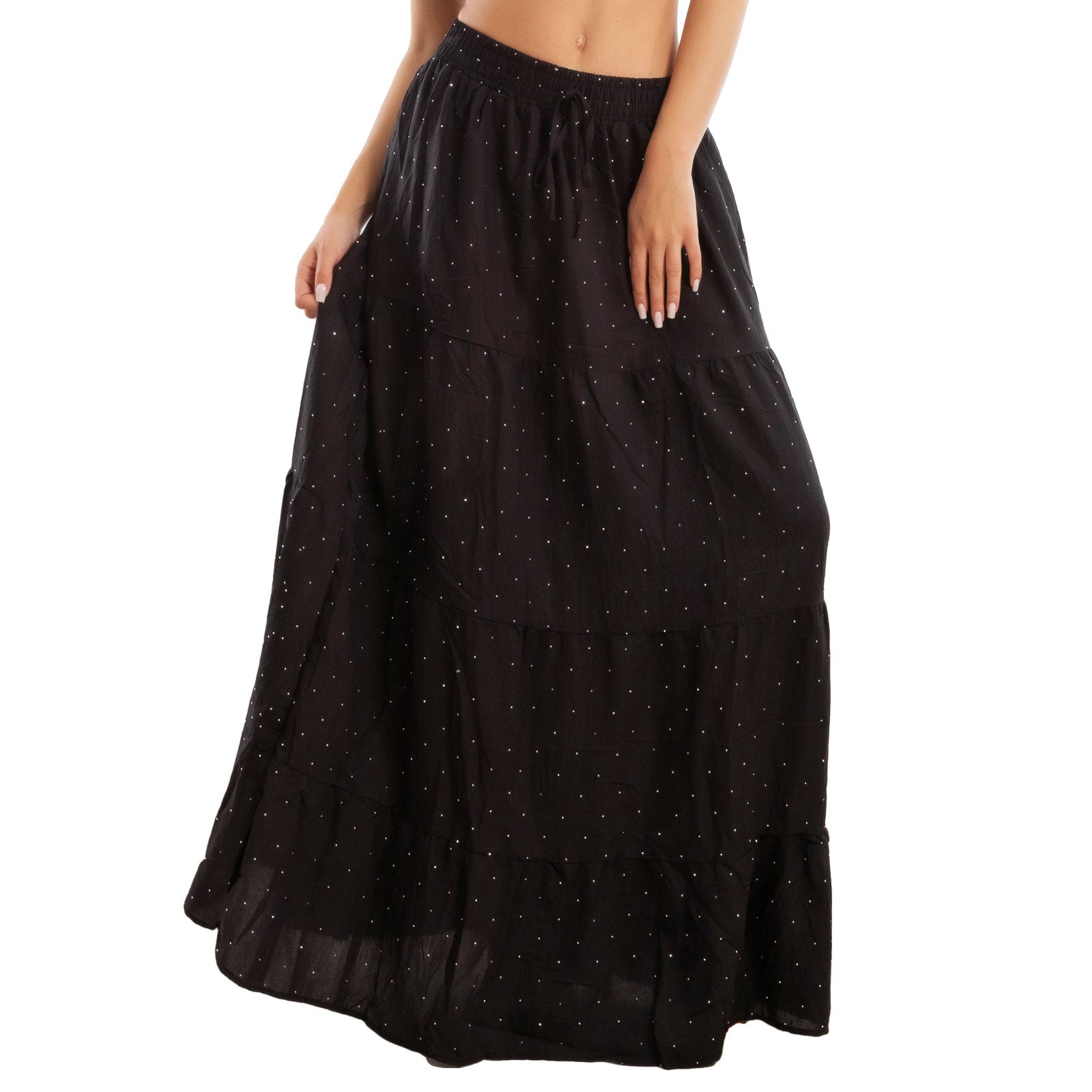 toocool gonna donna lunga leggera strass boho chic estiva balze yh78083