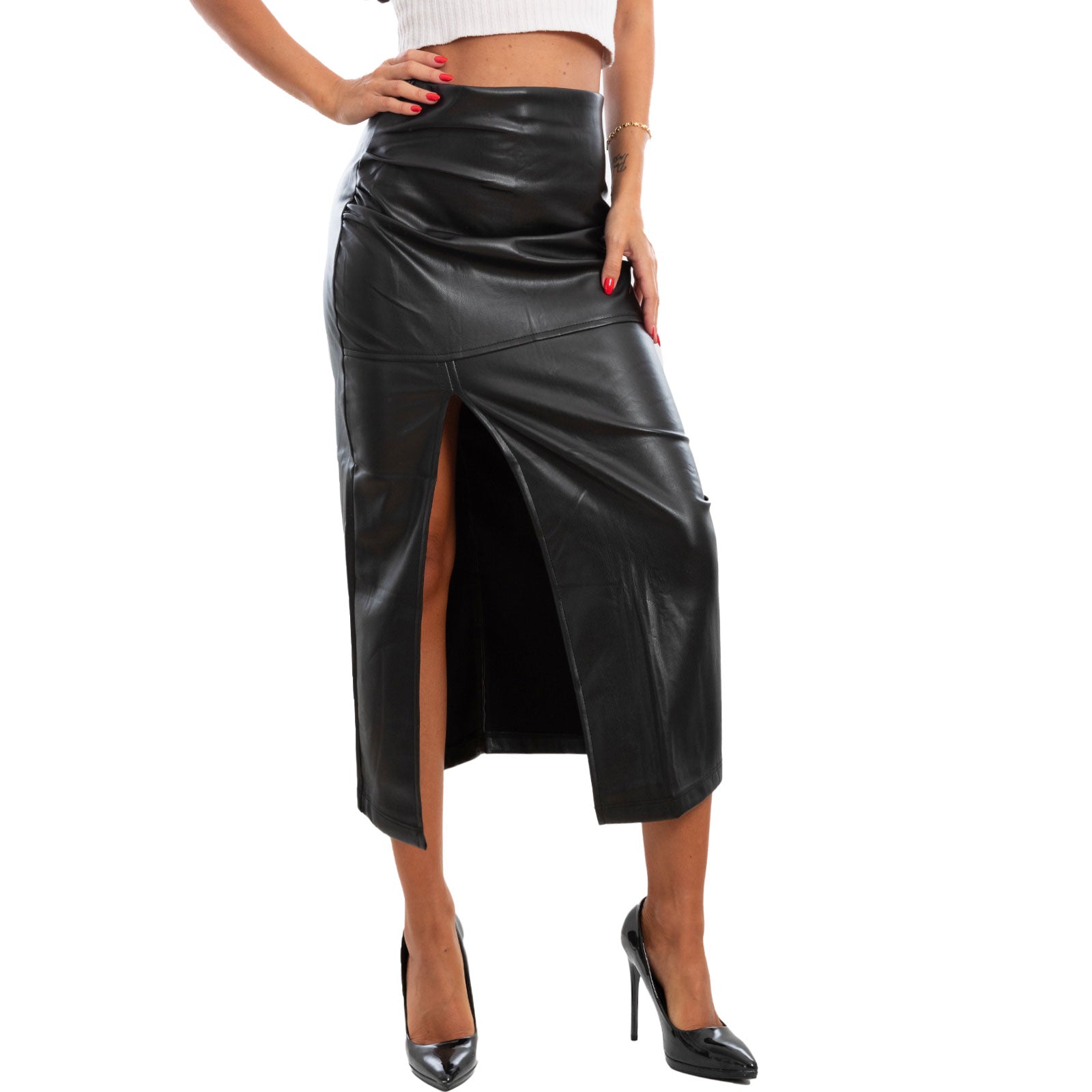 immagine-2-toocool-gonna-lunga-longuette-spacco-similpelle-q3722-nero-s