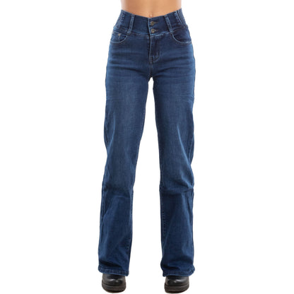 toocool jeans donna pantaloni denim vita alta palazzo bootcut elasticizzati toocool cy 1696 blu xs