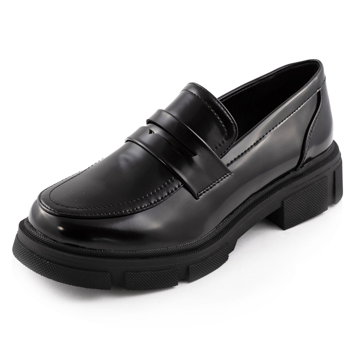 toocool mocassini donna platform con suola carrarmato scarpe penny loafer in similpelle lucida con tacco largo toocool ch2231