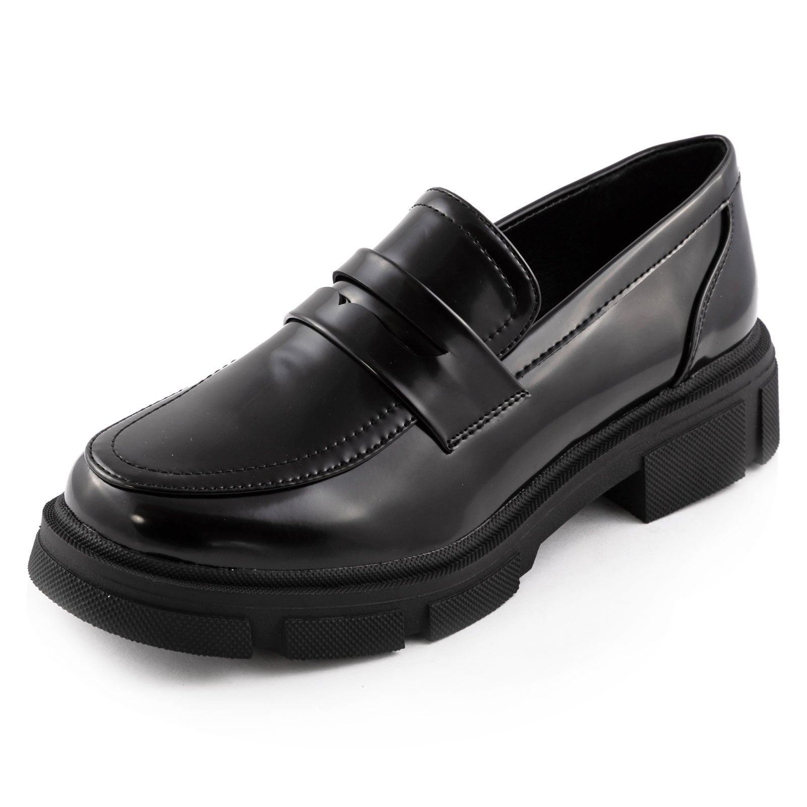 toocool mocassini donna platform con suola carrarmato scarpe penny loafer in similpelle lucida con tacco largo toocool ch2231