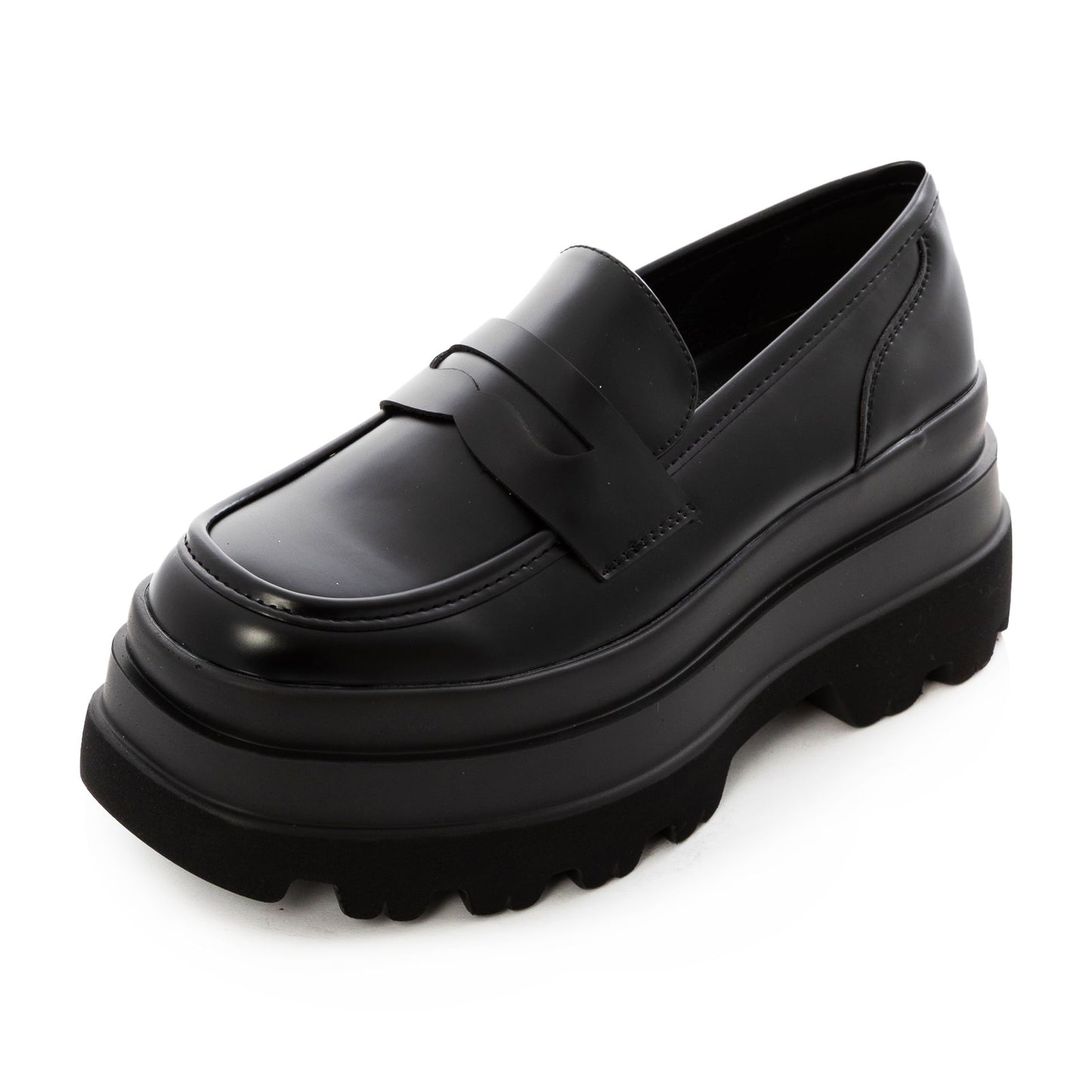 toocool mocassini flatform donna pelle sintetica scarpe chunky suola carrarmato alta loafer platform slip on toocool yl257 nero 36