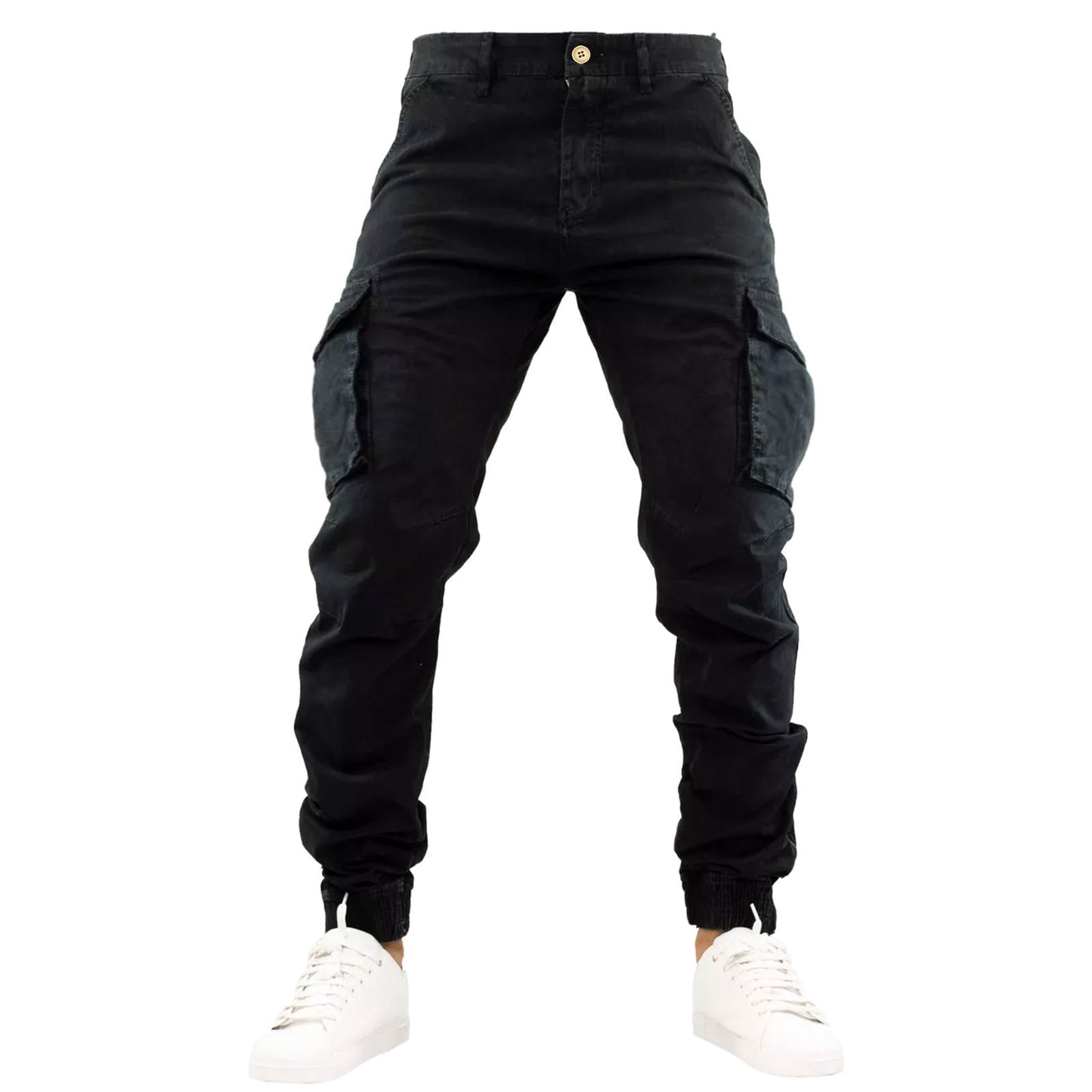 toocool pantaloni cargo uomo elasticizzati casual con tasche laterali cotone toocool oy23 13 nero 28tg 42