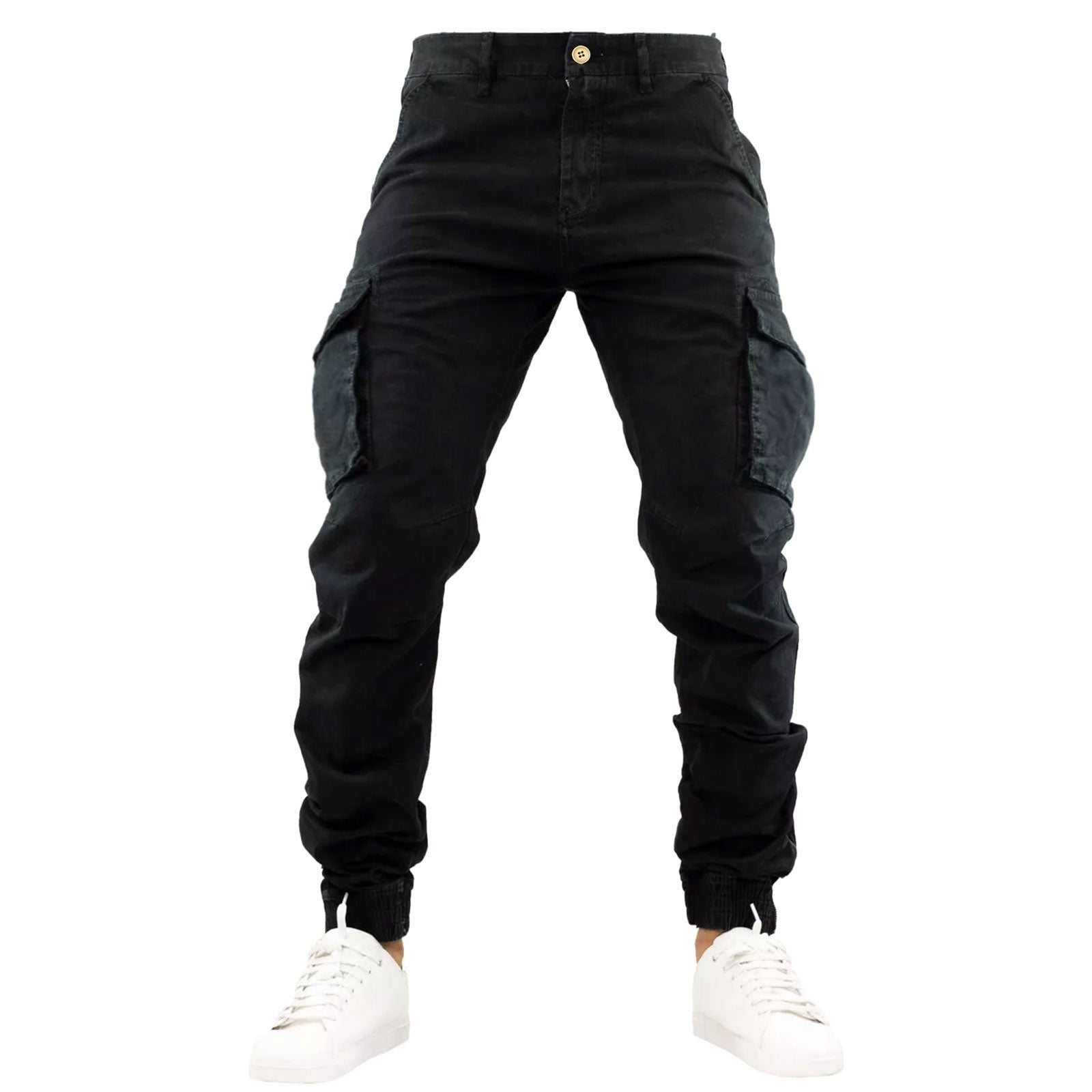 toocool pantaloni cargo uomo elasticizzati casual con tasche laterali cotone toocool oy23 13 nero 28tg 42