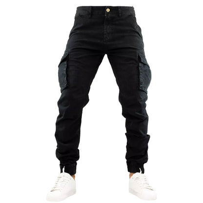 toocool pantaloni cargo uomo elasticizzati casual con tasche laterali cotone toocool oy23 13 nero 28tg 42