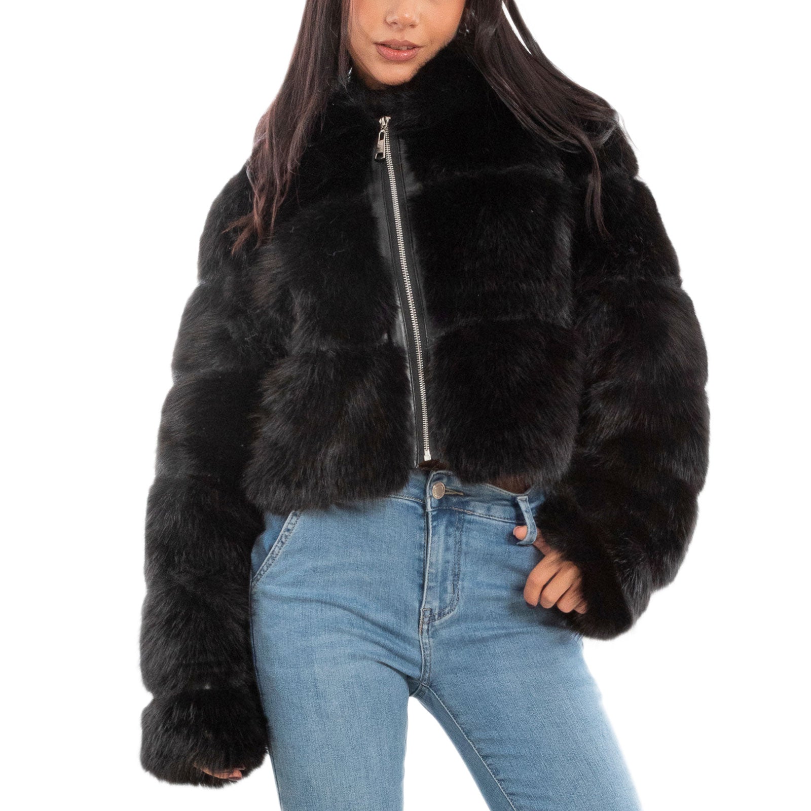 toocool pelliccia sintetica cappuccio donna pellicciotto corto ecopelliccia giacca toocool z9001 nero sl