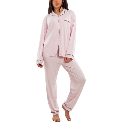 toocool pigiama donna due pezzi microfibra set loungewear maglia maniche lunghe pantaloni lunghi classico toocool m467 rosa xl