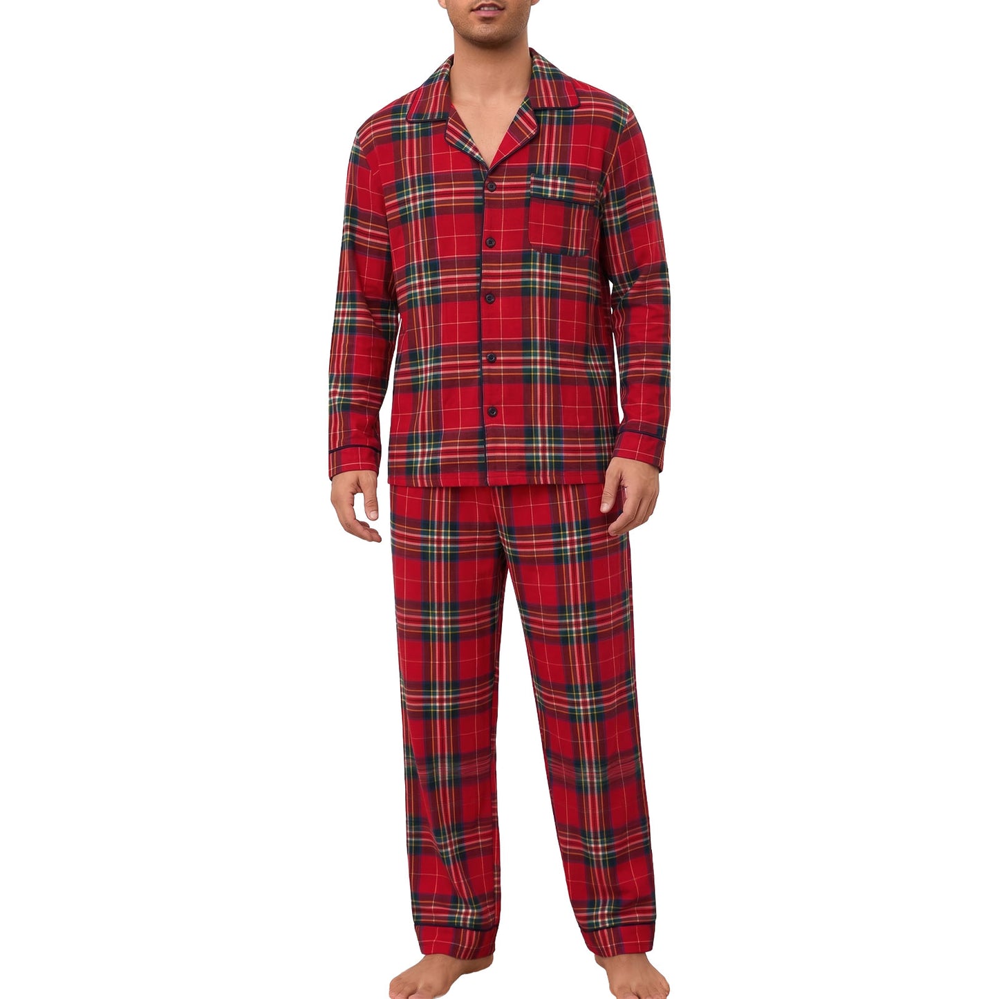 toocool pigiama uomo felpato scozzese invernale due pezzi toocool d6480 rosso m