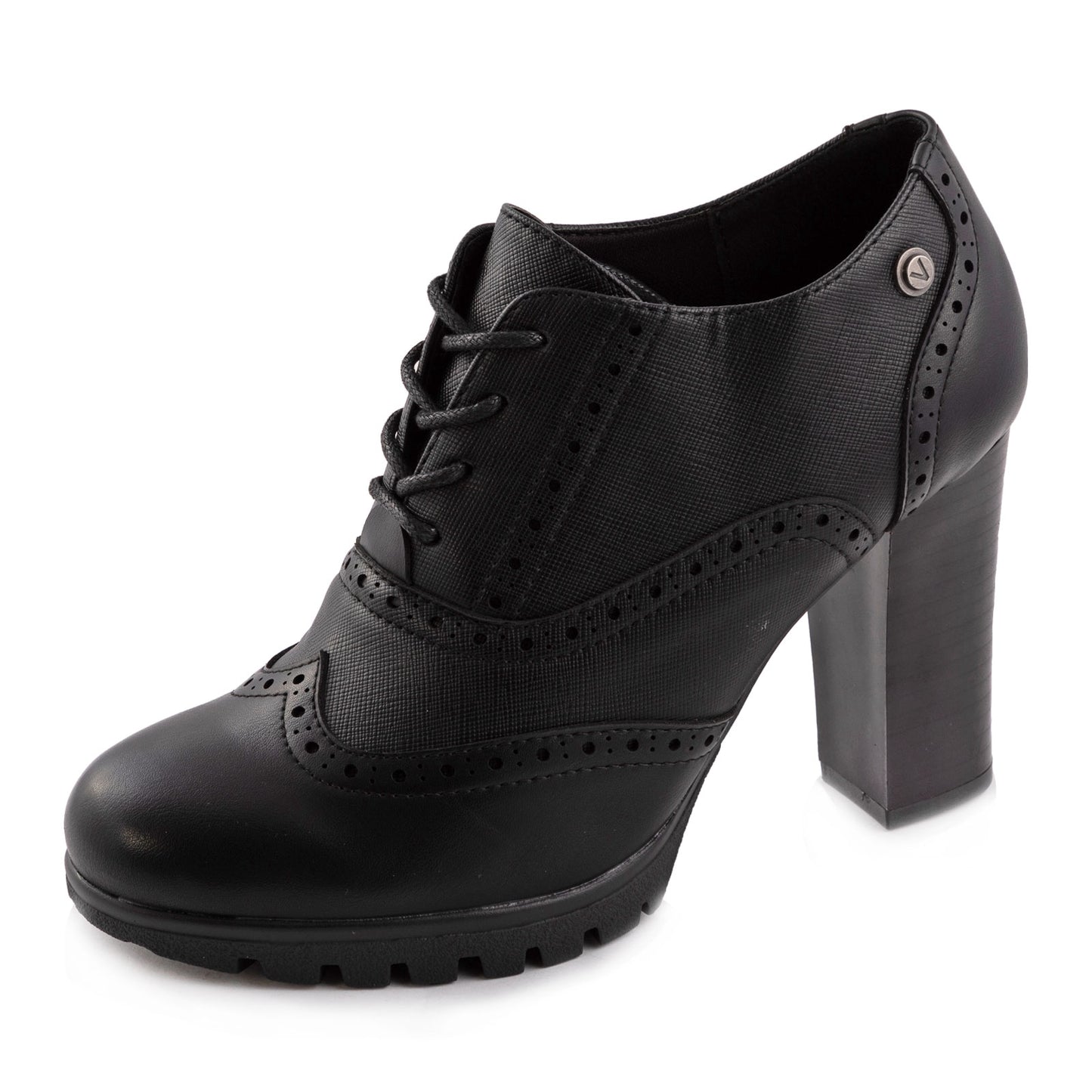 toocool scarpe donna francesine parigine stringate tacco grosso ch2183