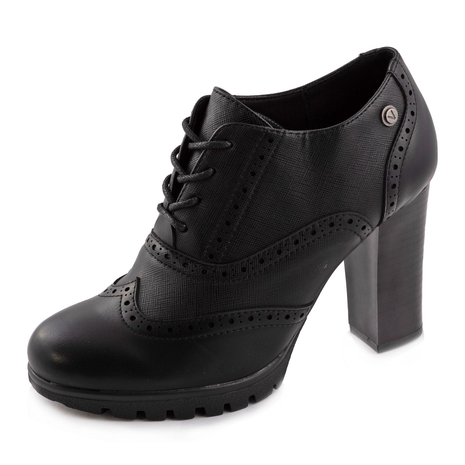 toocool scarpe donna francesine parigine stringate tacco grosso ch2183