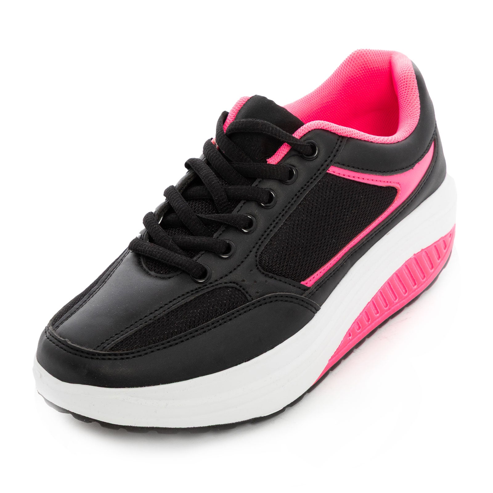 toocool scarpe ginnastica dimagranti donna suola oscillante antiscivolo fitness camminata leggere confortevoli toocool sd1618 nerofuxia 36