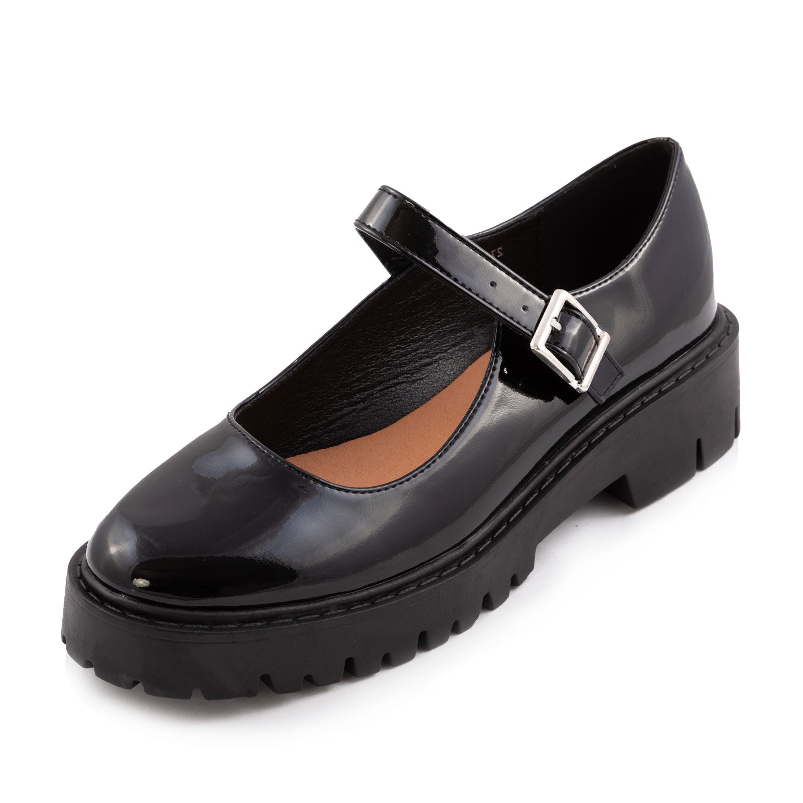 toocool scarpe mary jane donna vernice suola carrarmato chunky mocassini cinturino fibbia tacco largo toocool 2719 1 nero 36