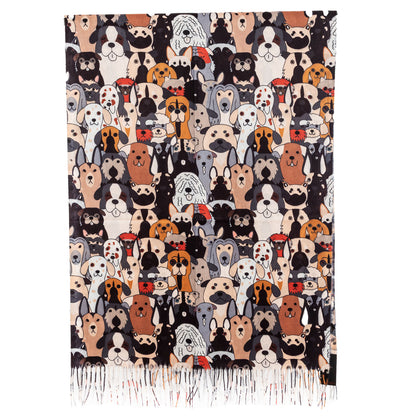 toocool sciarpa stola unisex cani frange foulard scialle invernale scaldacollo toocool wj 8217 nero taglia unica