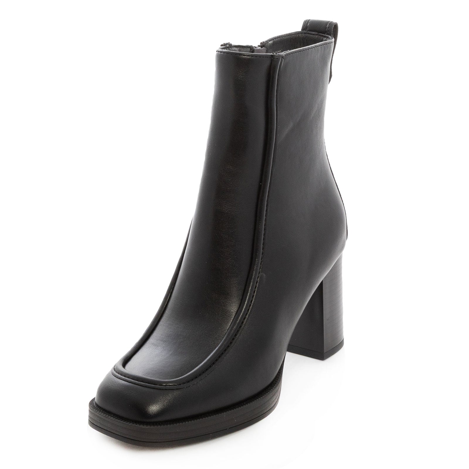 toocool stivaletti donna tacco largo tronchetti eleganti similpelle cerniera laterale punta arrotondata scarpe eleganti toocool gr 6665 nero 36