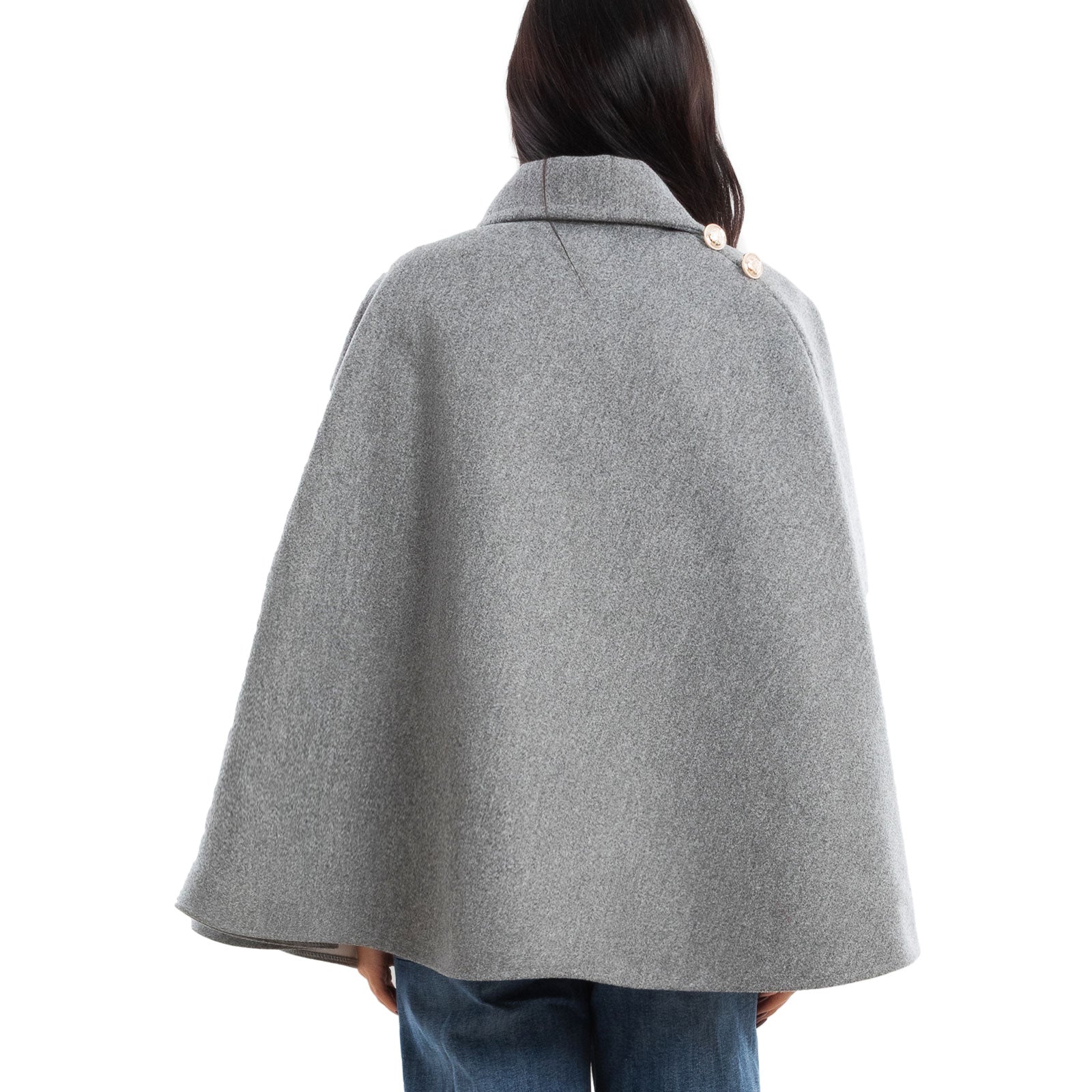 toocool mantellina poncho donna elegante bottoni dorati cape a portafoglio vb 5693