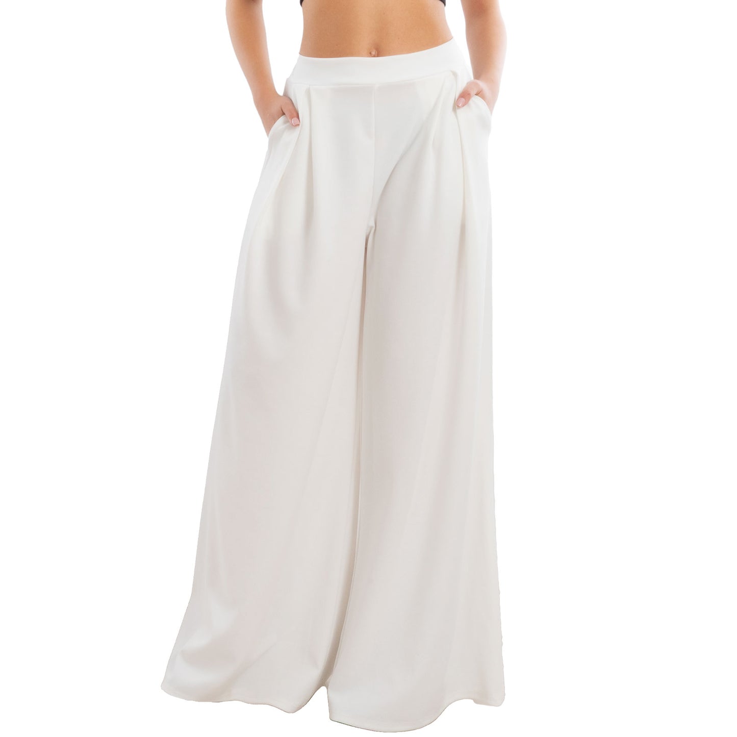 toocool pantaloni donna palazzo pinces eleganti ampi larghi con tasche toocool ms 6934 nero sl