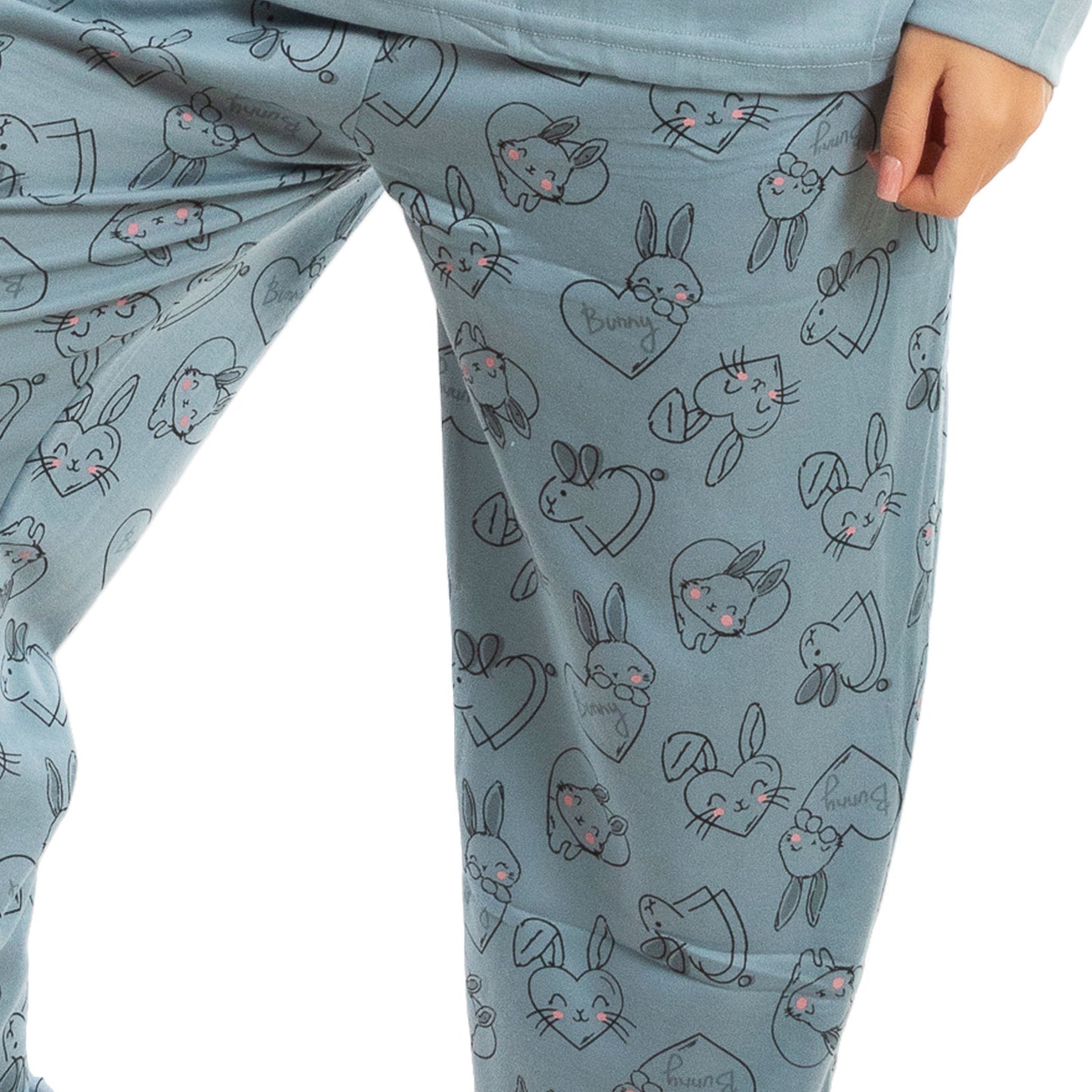 toocool pigiama donna felpato invernale coniglietti caldo c3101