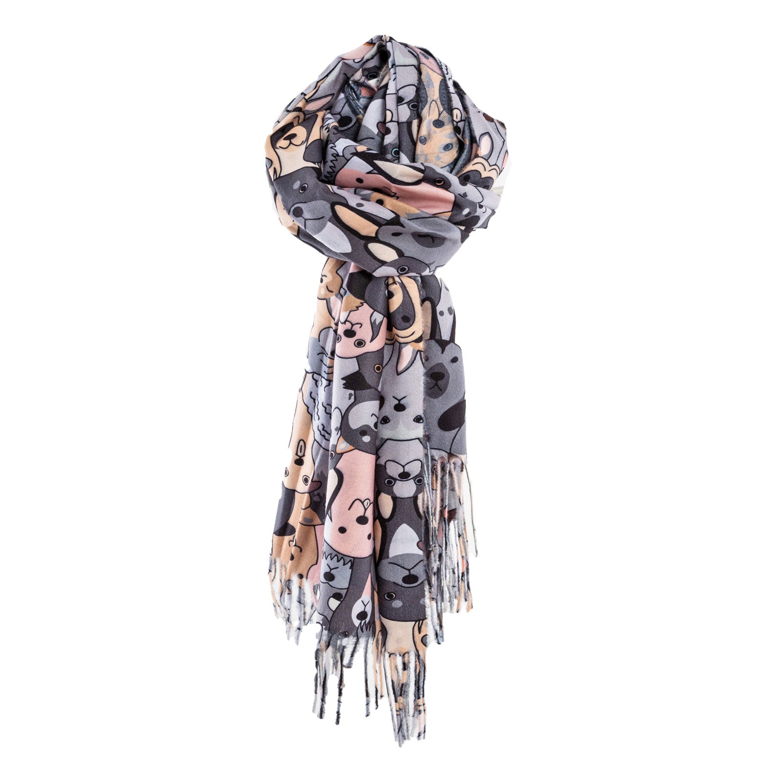 toocool sciarpa stola unisex cani frange foulard scialle invernale scaldacollo toocool wj 8217 nero taglia unica