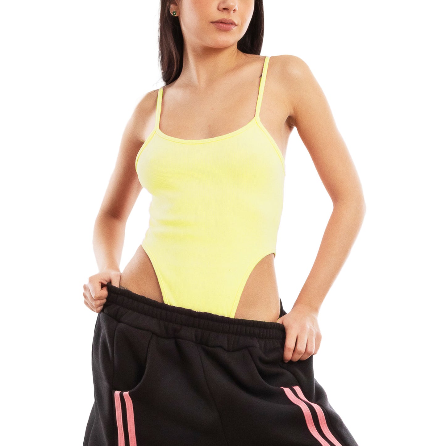 toocool body donna costine sgambato effetto lavato distressed canotta intima elasticizzata design high cut treetwear casual toocool vs1303 nero sm