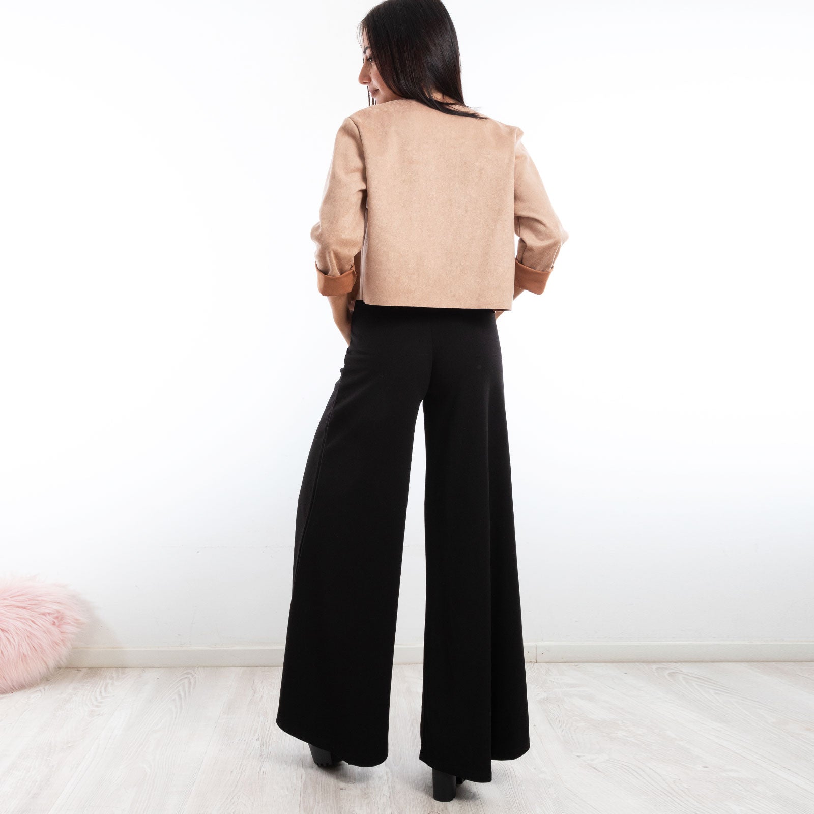 toocool giacca donna finta pelle scamosciata aperta 20868