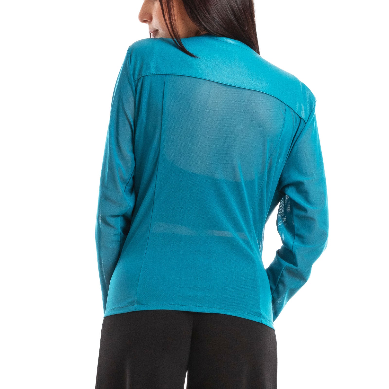 toocool giacca pelle sintetica donna velata elegante g987