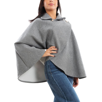 toocool mantellina poncho donna elegante bottoni dorati cape a portafoglio vb 5693