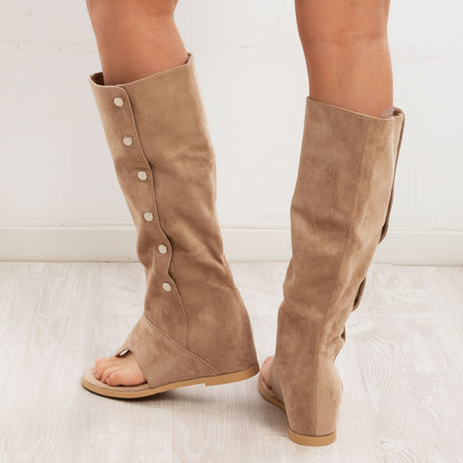 toocool stivali gladiatore donna scamosciati infradito tacco interno wz688 151