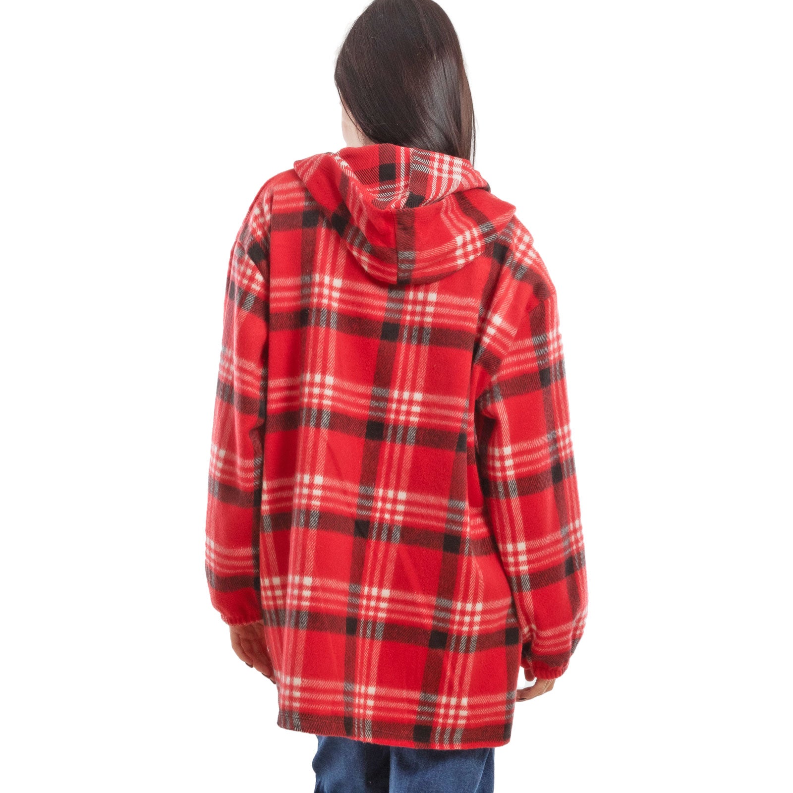 toocool giacca donna blazer felpa cardigan flanella cappuccio scozzese quadri toocool vi 5790 nero sl