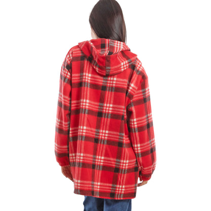 toocool giacca donna blazer felpa cardigan flanella cappuccio scozzese quadri toocool vi 5790 nero sl