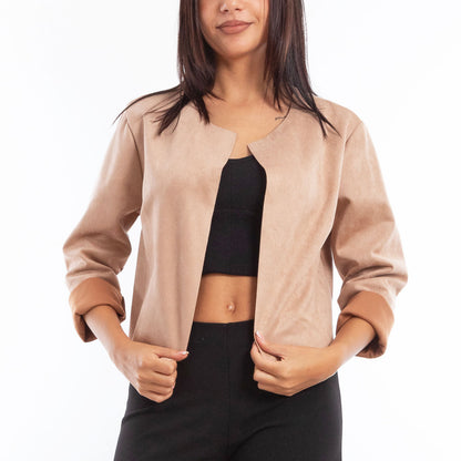 toocool giacca donna finta pelle scamosciata aperta 20868