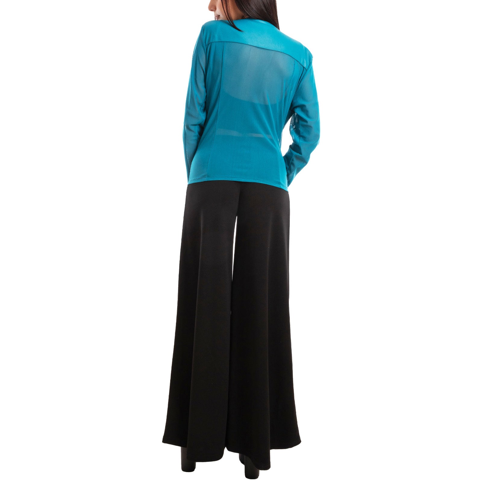 toocool giacca pelle sintetica donna velata elegante g987