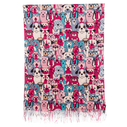 toocool sciarpa stola unisex cani frange foulard scialle invernale scaldacollo toocool wj 8217 nero taglia unica