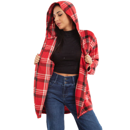 toocool giacca donna blazer felpa cardigan flanella cappuccio scozzese quadri toocool vi 5790 nero sl