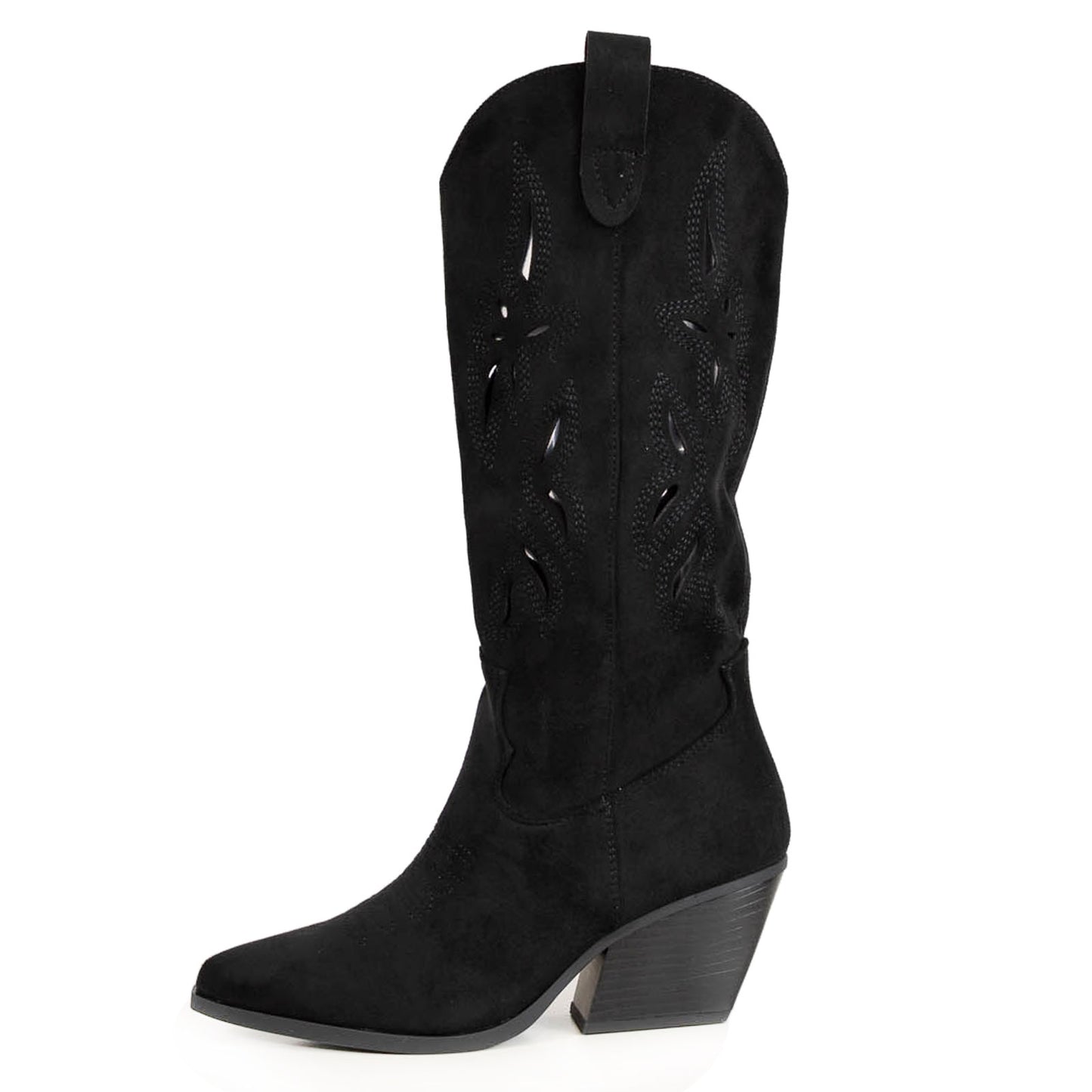 toocool stivali texani al ginocchio estivi e autunnali con ricami e intagli traforati punta allungata stile boho chic country toocool g720 nero 36