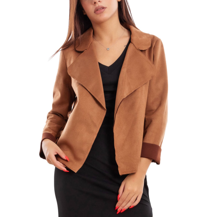 immagine-24-toocool-giacca-donna-scamosciata-blazer-coprispalle-vb-5560