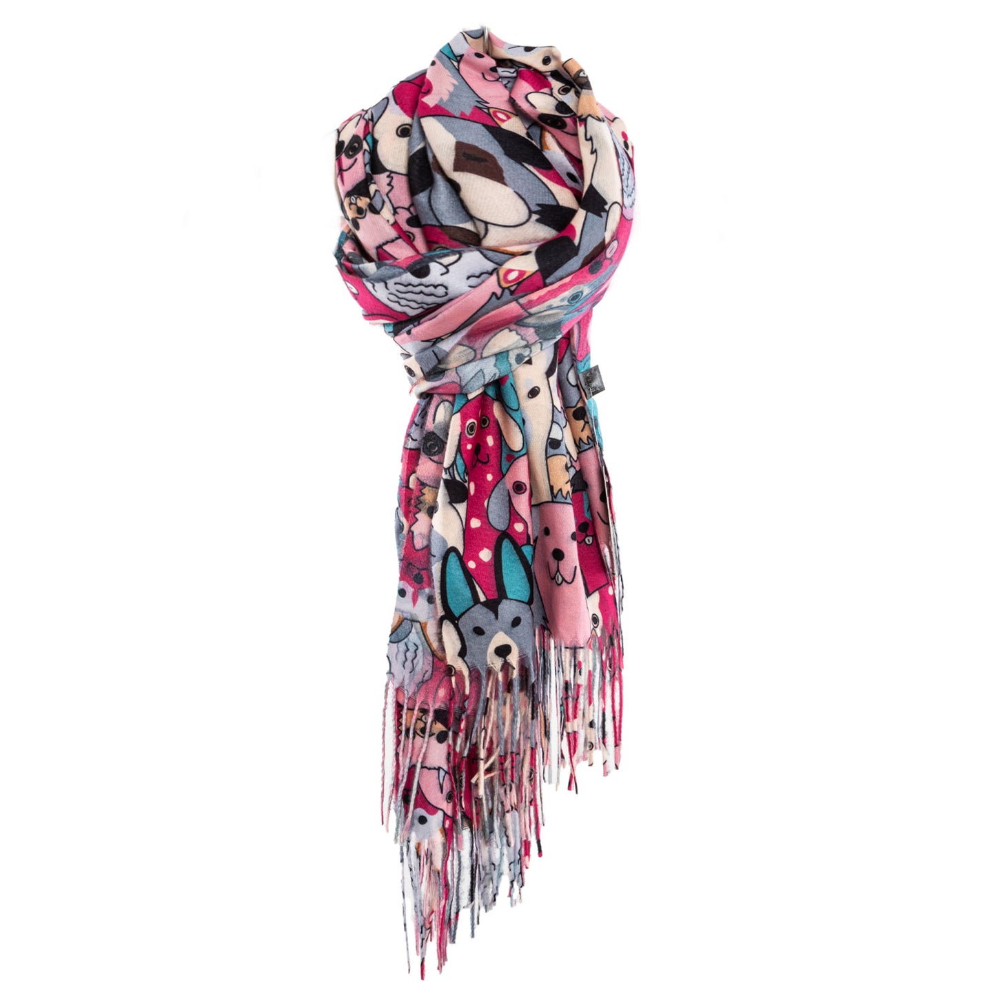 toocool sciarpa stola unisex cani frange foulard scialle invernale scaldacollo toocool wj 8217 nero taglia unica