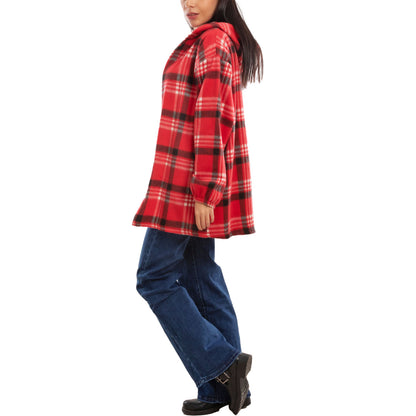 toocool giacca donna blazer felpa cardigan flanella cappuccio scozzese quadri toocool vi 5790 nero sl