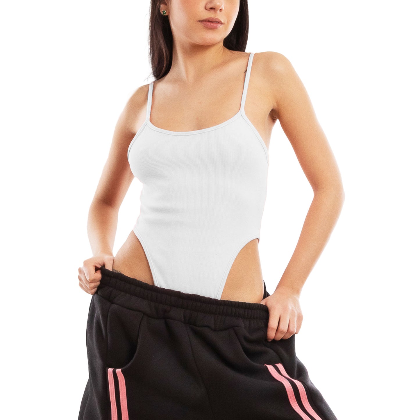 toocool body donna costine sgambato effetto lavato distressed canotta intima elasticizzata design high cut treetwear casual toocool vs1303 nero sm