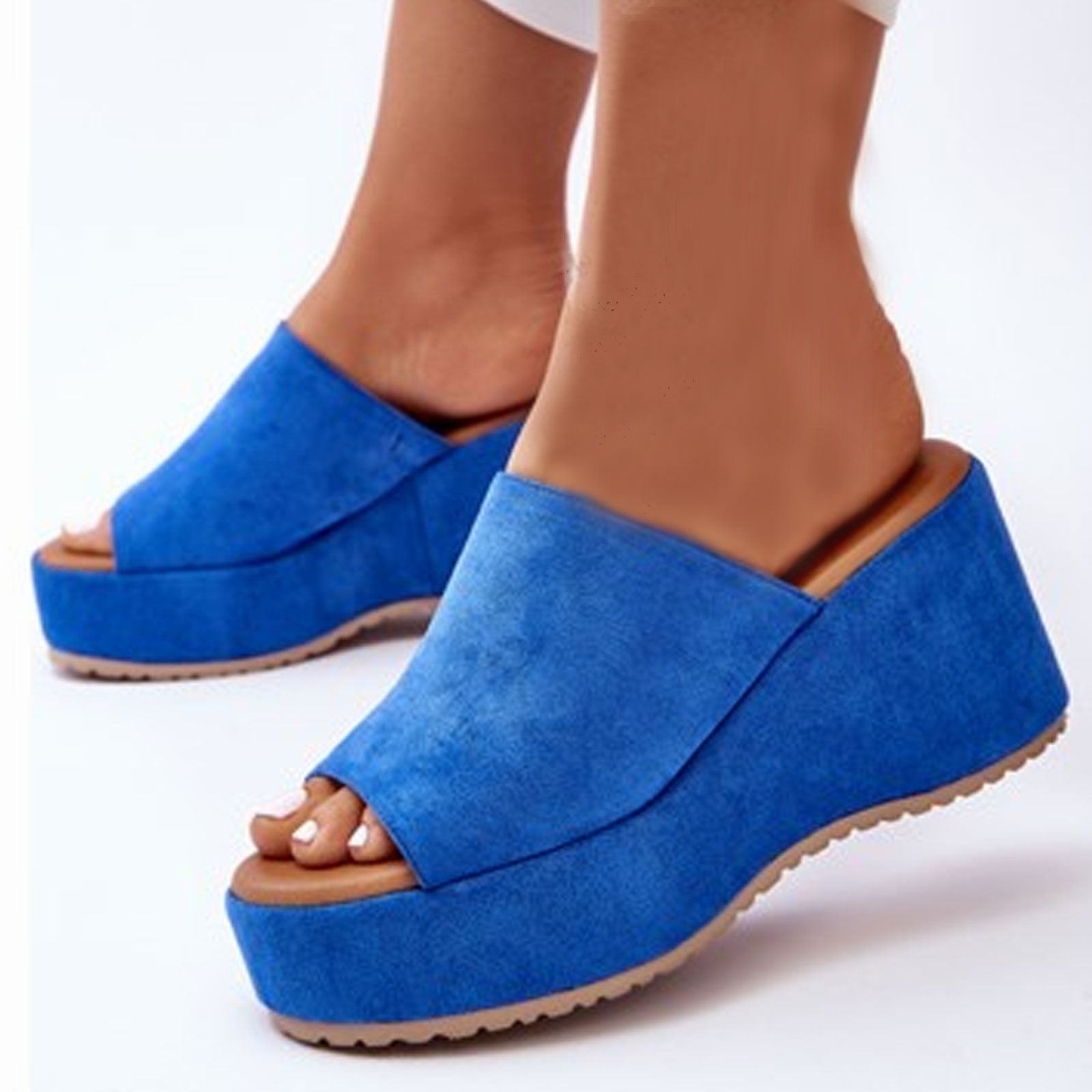 toocool sabot donna sandali scamosciati zeppa flatform hd055 181