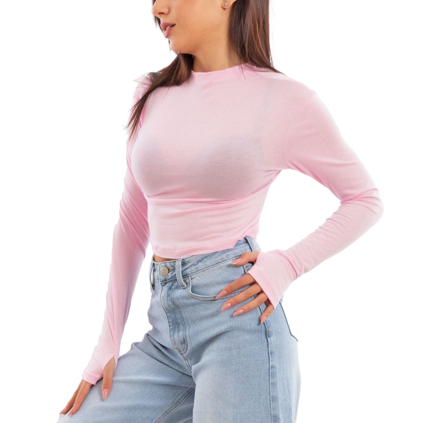 toocool top donna crop corto maniche lunghe foro per pollice blusa toocool vi 5317 nero sm