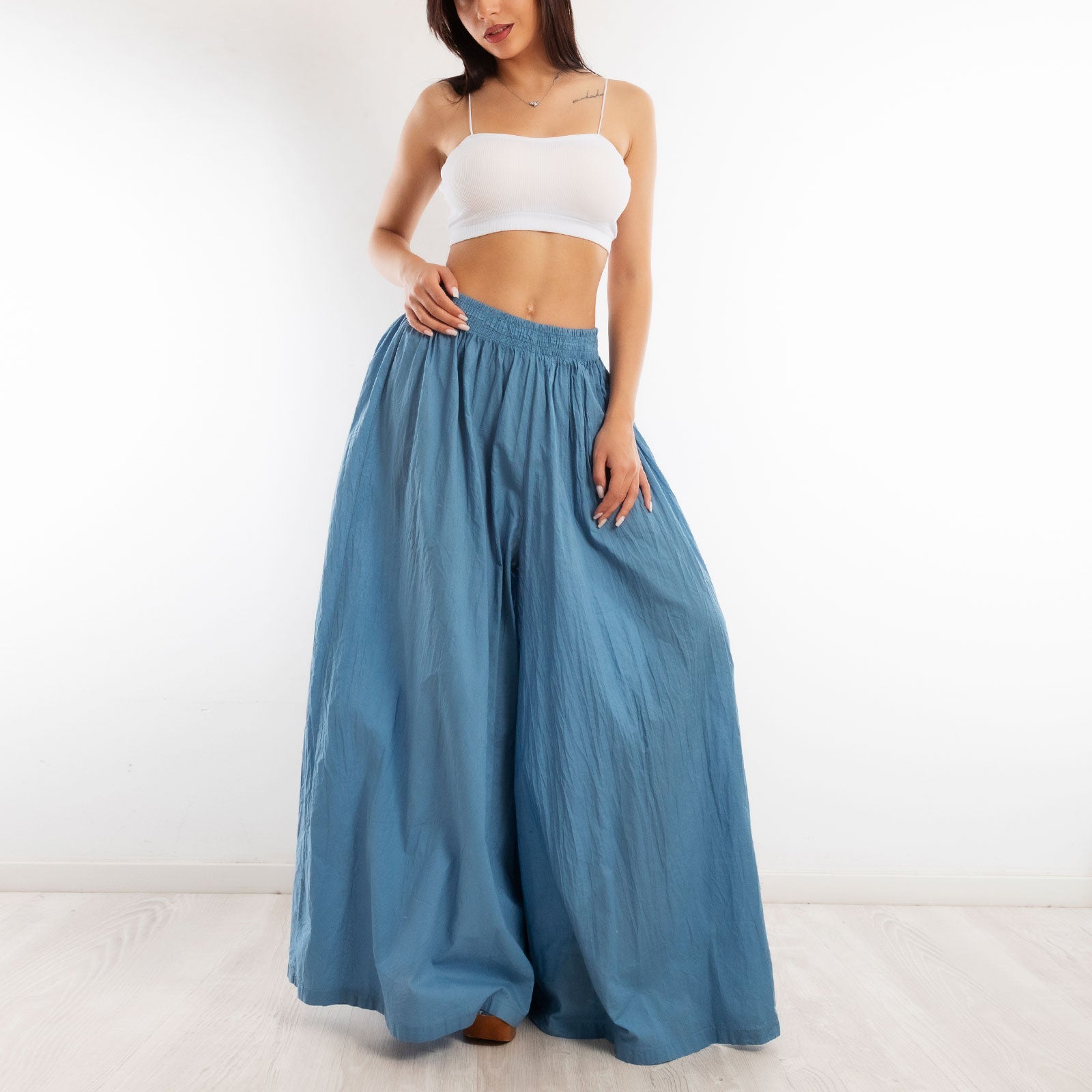 toocool pantaloni leggeri donna estivi cotone larghi ampi ms 95188