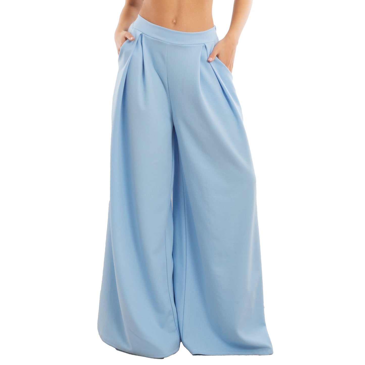 toocool pantaloni donna palazzo pinces eleganti ampi larghi con tasche toocool ms 6934 nero sl