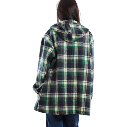 toocool giacca donna blazer felpa cardigan flanella cappuccio scozzese quadri toocool vi 5790 nero sl