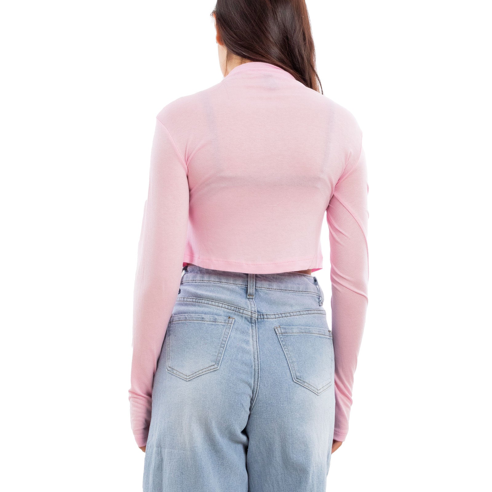 toocool top donna crop corto maniche lunghe foro per pollice blusa toocool vi 5317 nero sm