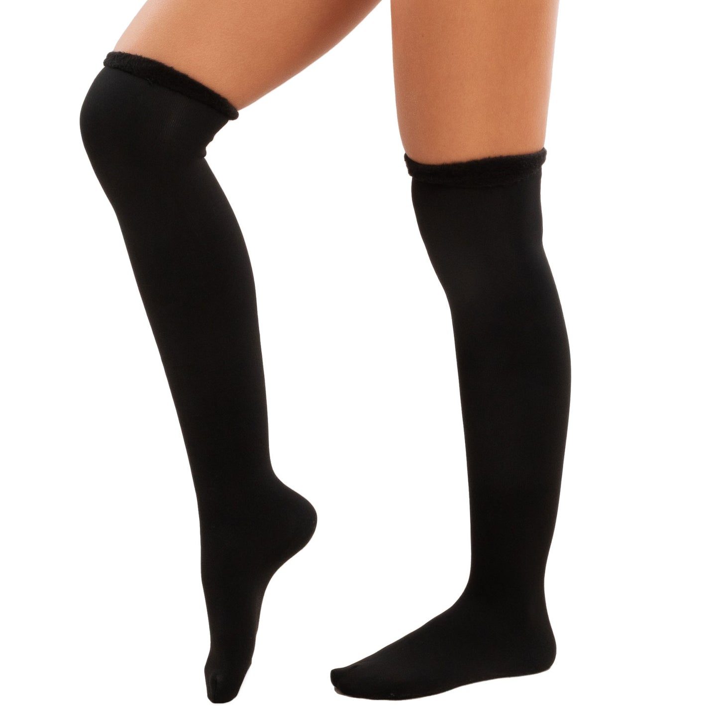 toocool calze parigine donna al ginocchio termiche pelliccia interna invernali morbide toocool p3159 nero taglia unica