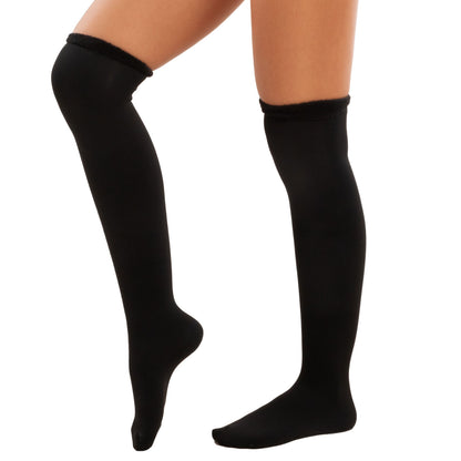 toocool calze parigine donna al ginocchio termiche pelliccia interna invernali morbide toocool p3159 nero taglia unica
